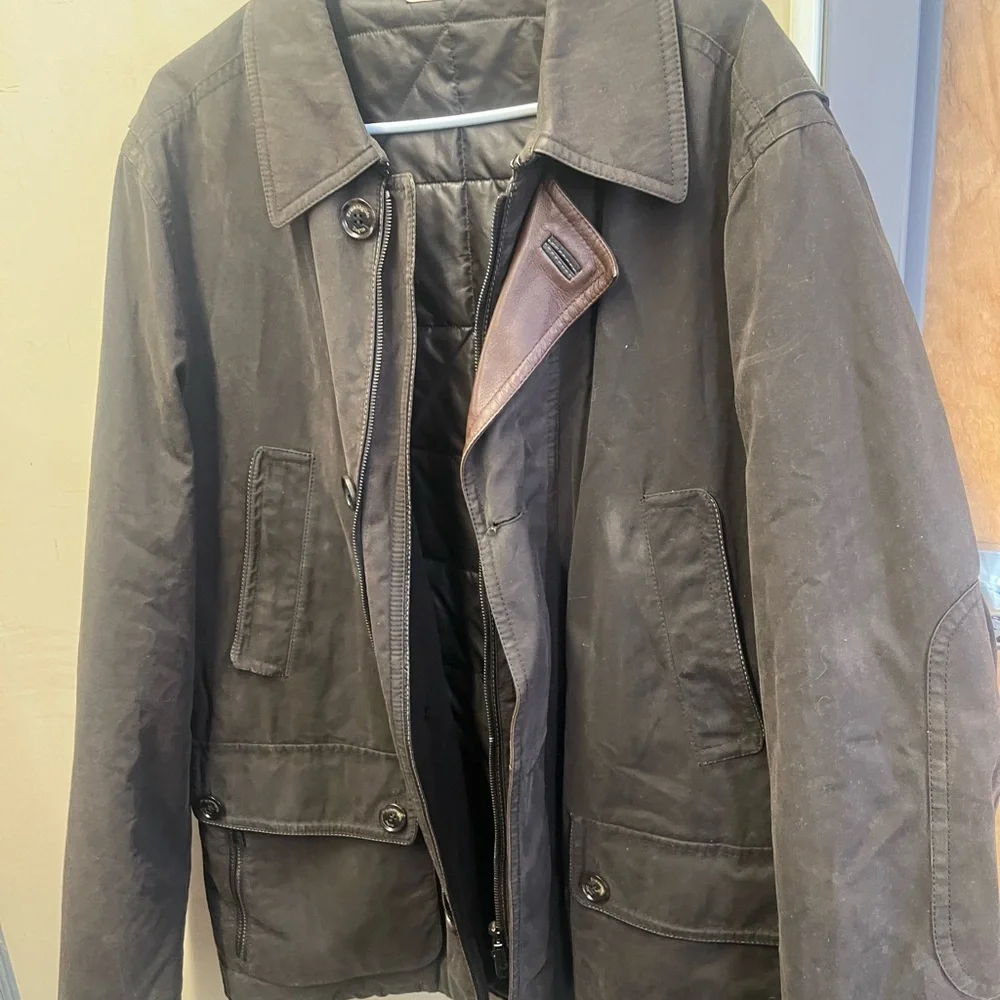 Ermenegildo Zegna vintage Brown Military Field Jacket with Quilted Liner - Picture 4 of 16